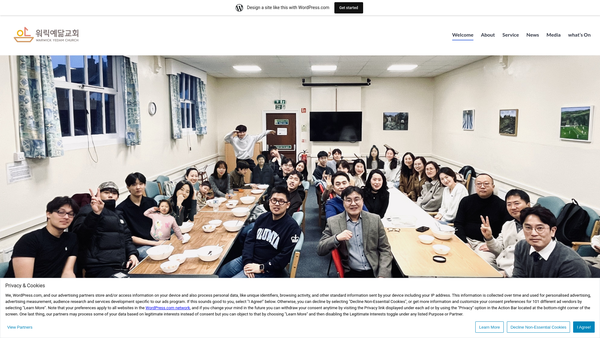 Screenshot of the Warwick Yedam Church Of The Nazarene website