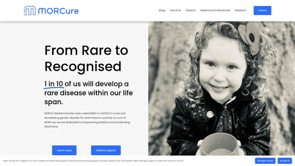 Screenshot of the Morcure website