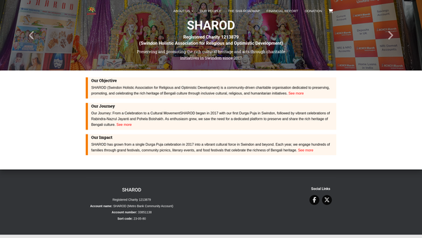 Screenshot of the Sharod website