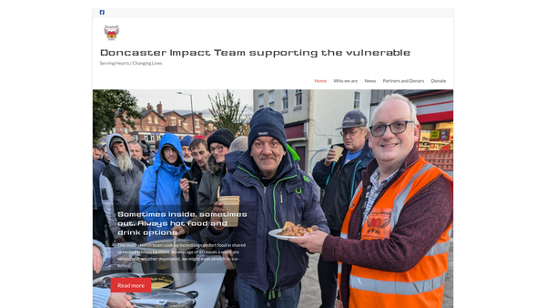 Screenshot of the Doncaster Impact Team CIO website