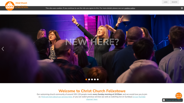 Screenshot of the Christ Church Felixstowe website
