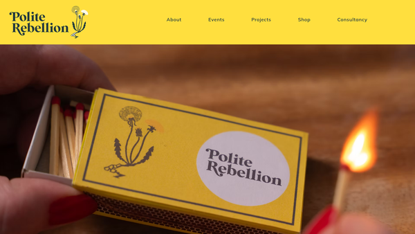 Screenshot of the Polite Rebellion Ltd website