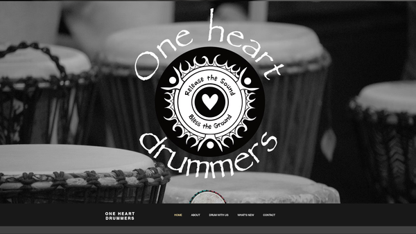 Screenshot of the One Heart Drummers website