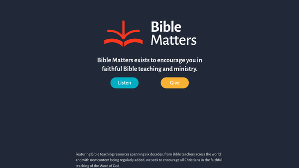 Screenshot of the Bible Matters website