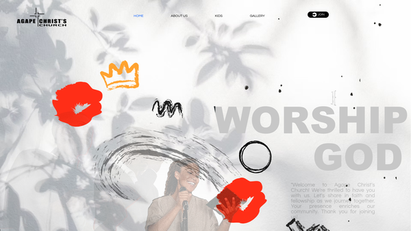 Screenshot of the Agape Christ's Church website