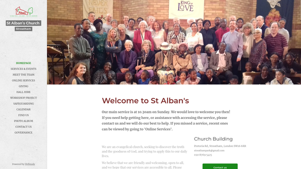 Screenshot of the The Parochial Church Council Of The Ecclesiastical Parish Of Streatham Park, St. Alban In The Diocese Of Southwark website