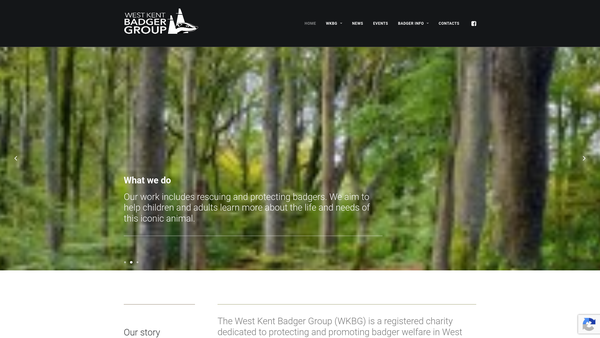 Screenshot of the The West Kent Badger Group website
