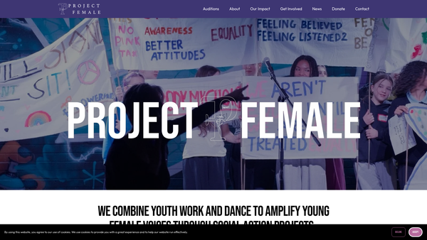 Screenshot of the Project Female website