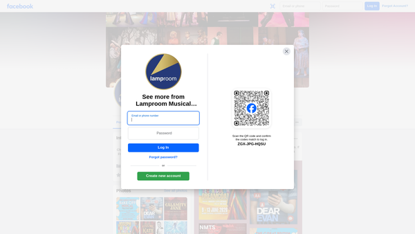 Screenshot of the The Lamproom Musical Theatre Company website