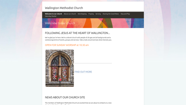 Screenshot of the Wallington Methodist Church website
