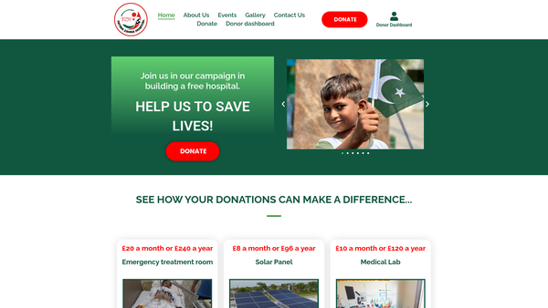 Screenshot of the Fatima Zahra Trust website