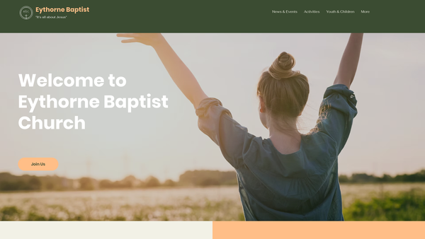 Screenshot of the Eythorne Baptist Church website