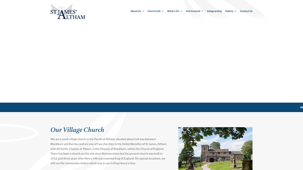 Screenshot of the The Parochial Church Council Of The Ecclesiastical Parish Of Altham, In The Diocese Of Blackburn website