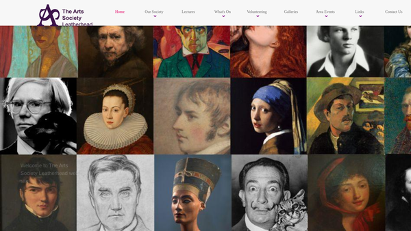 Screenshot of the The Arts Society Leatherhead website