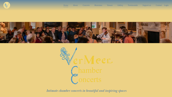 Screenshot of the Vermeer Chamber Concerts website