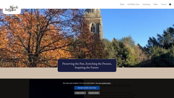 Screenshot of the Birch Inspire website