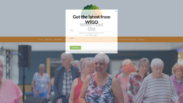 Screenshot of the When I Get Old website