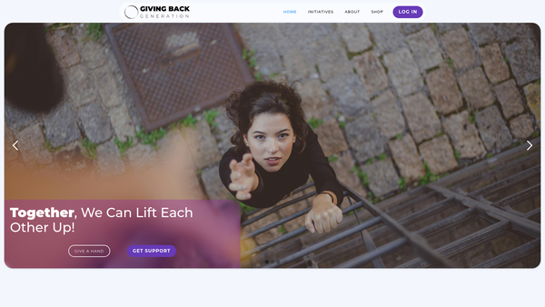 Screenshot of the Giving Back Generation Limited website