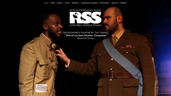 Screenshot of the Richmond Shakespeare Society CIO website