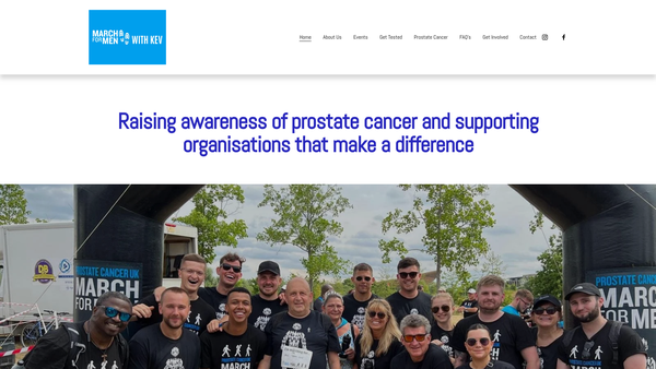 Screenshot of the March For Men With Kev website