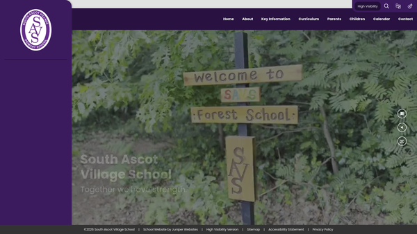 Screenshot of the South Ascot Village School Association website