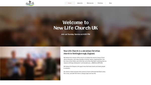 Screenshot of the New Life Church UK website