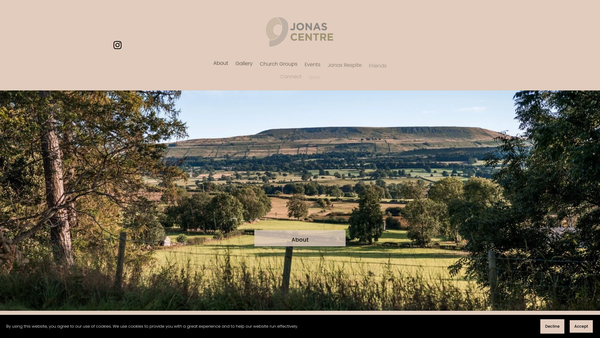 Screenshot of the Jonas Christian Ministries website