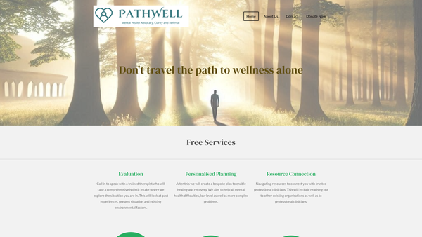 Screenshot of the Pathwell website