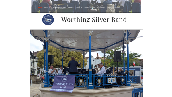 Screenshot of the Worthing Silver Band website