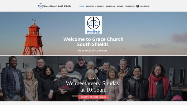 Screenshot of the Grace Church South Shields website