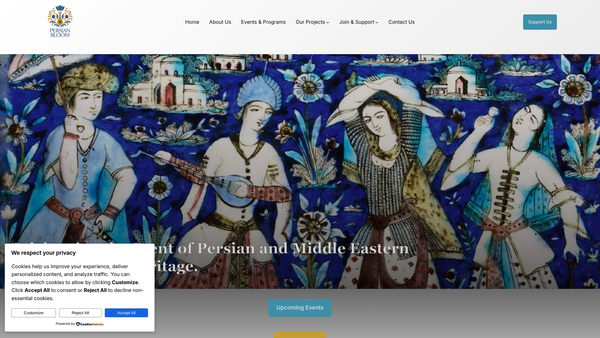 Screenshot of the Persian Bloom: The Scent Of Persian Music And Art In The UK website