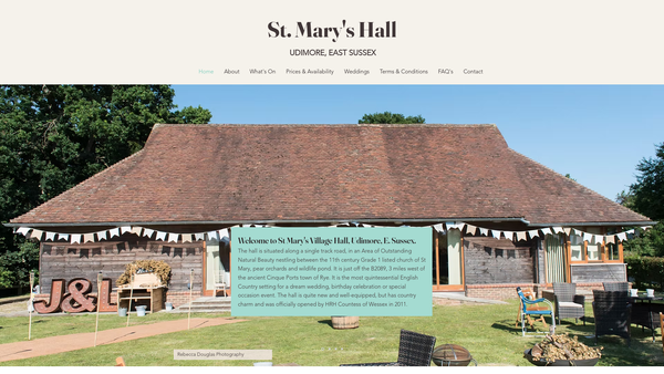 Screenshot of the St Mary's Udimore Community Hall website