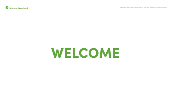 Screenshot of the Isleham Preschool website