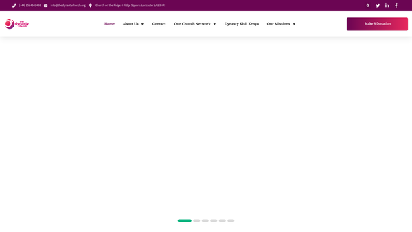 Screenshot of the The Dynasty Church Lancaster website