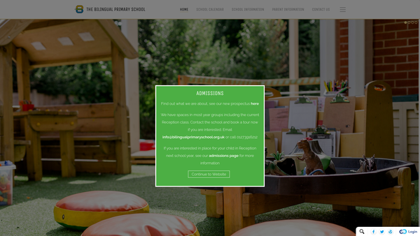 Screenshot of the Bilingual Primary School Parent Teacher Association website