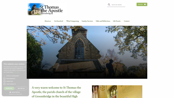 Screenshot of the The Parochial Church Council Of The Ecclesiastical Parish Of St Thomas, Groombridge, In The Diocese Of Chichester website