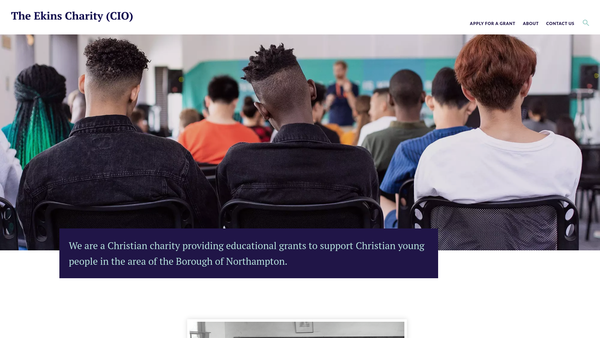 Screenshot of the The Ekins Charity website