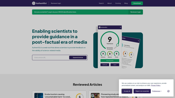 Screenshot of the Authentisci Limited website