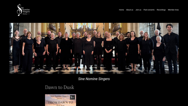 Screenshot of the The Sine Nomine Singers website