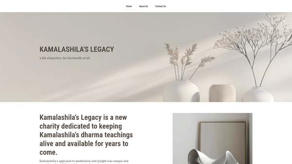 Screenshot of the Kamalashila's Legacy website