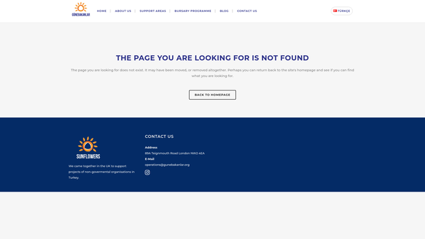 Screenshot of the Gunebakanlar-Sunflowers website