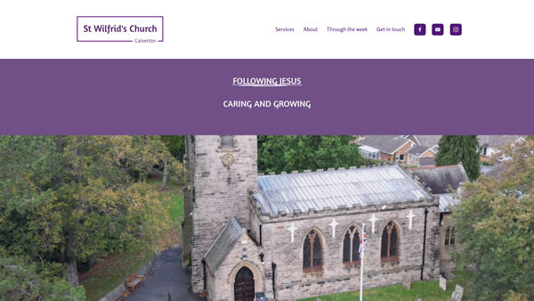 Screenshot of the St Wilfrids Church website