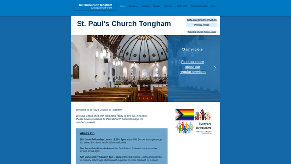Screenshot of the The Parochial Church Council Of The Ecclesiastical Parish Of St Paul, Tongham, In The Diocese Of Guildford website