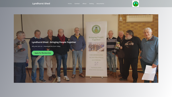 Screenshot of the Lyndhurst Shed website
