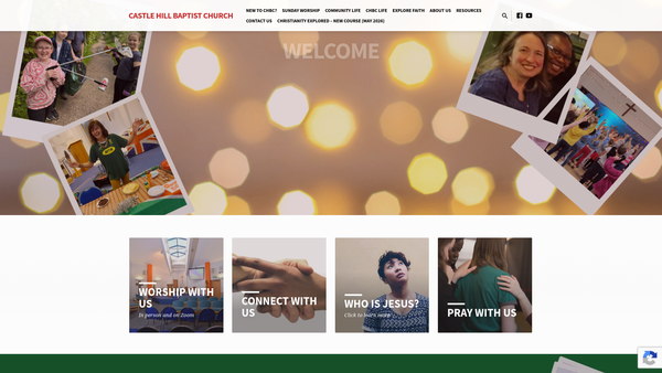 Screenshot of the Castle Hill Baptist Church Warwick website