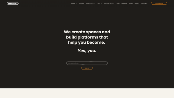 Screenshot of the Symphony Collective website
