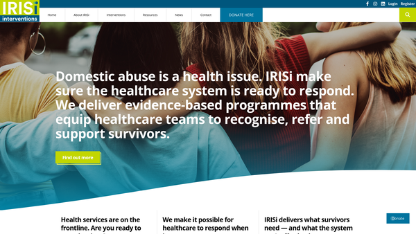 Screenshot of the Irisi website