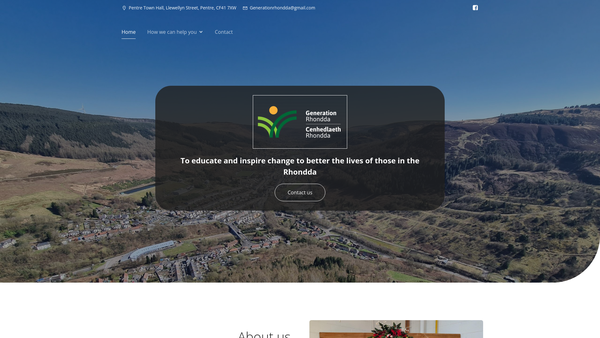 Screenshot of the Generation Rhondda Limited website