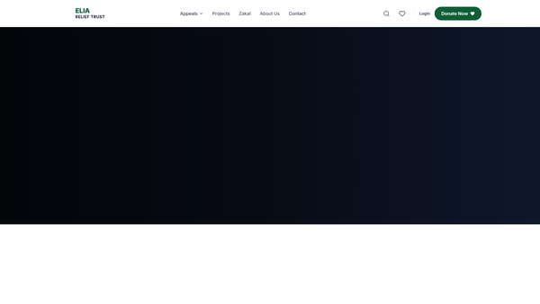 Screenshot of the Elia Relief Trust website