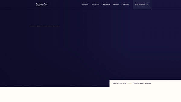 Screenshot of the Covenant Ways Church website